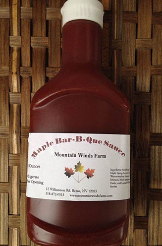 container of maple bbq sauce